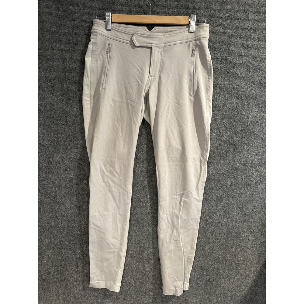 Lululemon Athletica Creme Skinny Pants With Front & Back Zipper Pockets Size 6